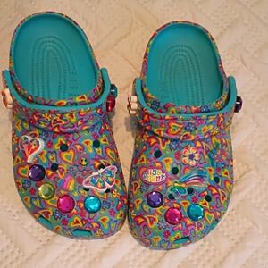 Lisa Frank Multicolor Heart Croc